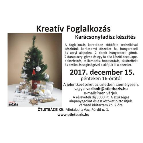 Karácsonyfadísz készítés
